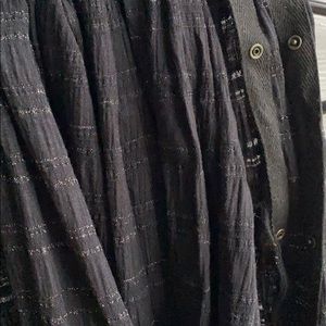 Black and silver Free People scarf with buttons